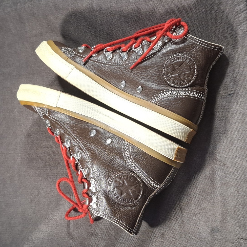 Converse Chuck Taylor All Star Hiker Hi Chocolate Leather Sneakers VG US 7.5 - Picture 11 of 16
